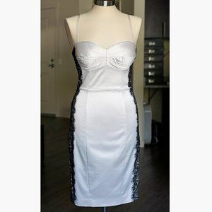 Guess White Dress with Black Lace Panels Size 6